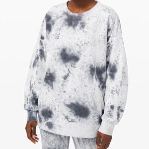 EUC Lululemon Perfectly Oversized Crew Tie Dye Navy Blue